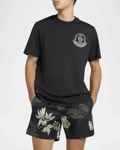 Moncler Men's Logo Crew T-Shirt | Thumbnail 4 Moncler Men's Logo Crew T-Shirt | Thumbnail 4