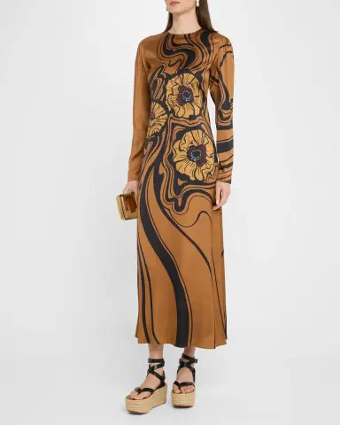 La DoubleJ Clingy Long-Sleeve Maxi Swing Dress | Thumbnail 2 La DoubleJ Clingy Long-Sleeve Maxi Swing Dress | Thumbnail 2