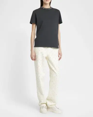 Golden Goose Golden Embellished Boxy T-Shirt | Thumbnail 4 Golden Goose Golden Embellished Boxy T-Shirt | Thumbnail 4