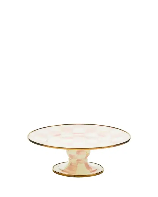 MacKenzie-Childs Rosy Check Pedestal Platter, Mini