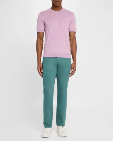 Brioni Men's Short-Sleeve Knit Sweater | Thumbnail 2