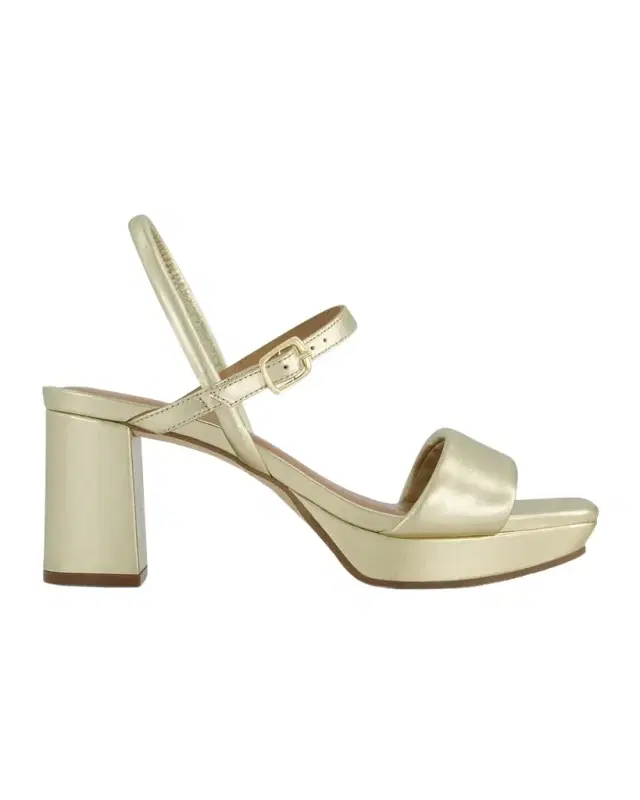 Bernardo Canto Metallic Leather Platform Sandals