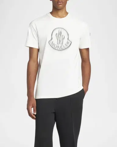 Moncler Men's Cotton Faded Logo T-Shirt | Thumbnail 2