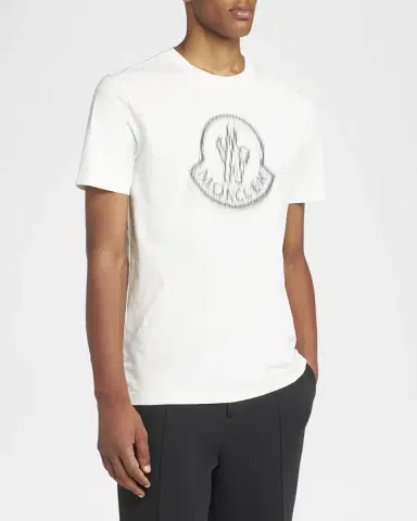 Moncler Men's Cotton Faded Logo T-Shirt | Thumbnail 4