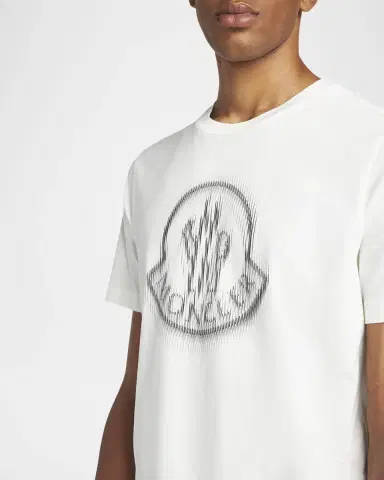Moncler Men's Cotton Faded Logo T-Shirt | Thumbnail 5