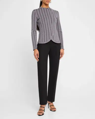 Emporio Armani Mid-Rise Straight-Leg Trousers | Thumbnail 2 Emporio Armani Mid-Rise Straight-Leg Trousers | Thumbnail 2