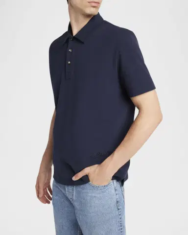 Bottega Veneta Men's Chine Pique Polo Shirt | Thumbnail 4 Bottega Veneta Men's Chine Pique Polo Shirt | Thumbnail 4