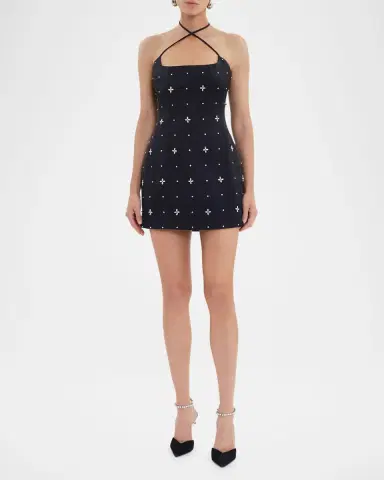 REBECCA VALLANCE Eclipse Crystal-Embellished Halter Mini Dress | Thumbnail 2 REBECCA VALLANCE Eclipse Crystal-Embellished Halter Mini Dress | Thumbnail 2