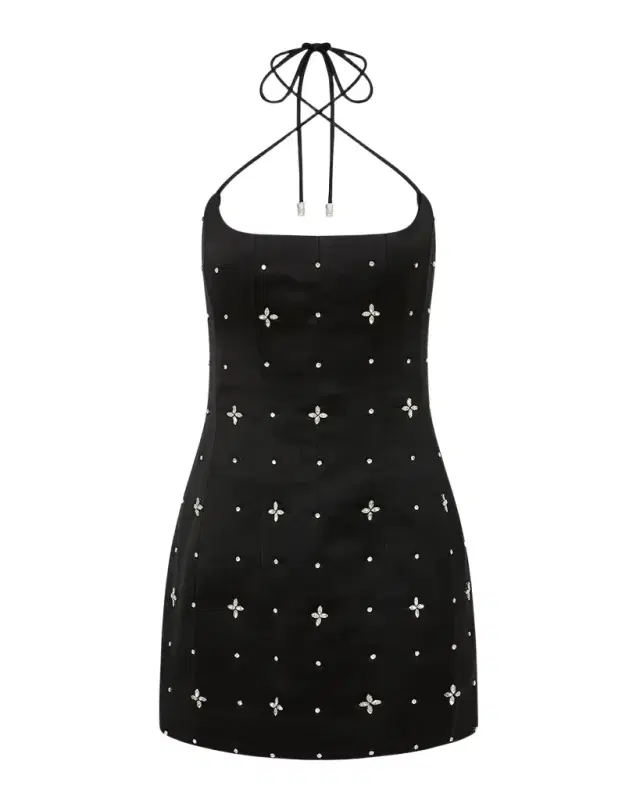 Eclipse Crystal-Embellished Halter Mini Dress