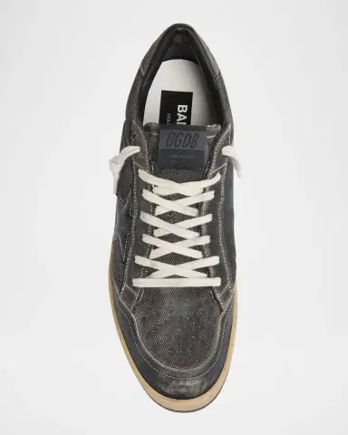 Golden Goose Men's Ball Star Denim and Leather Low-Top Sneakers | Thumbnail 5 Golden Goose Men's Ball Star Denim and Leather Low-Top Sneakers | Thumbnail 5