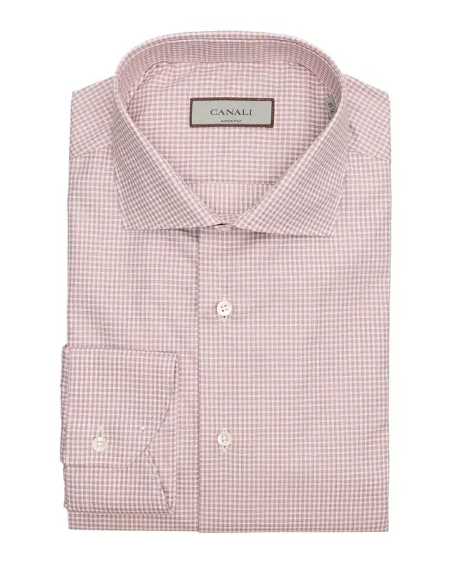 Men's Cotton Micro-Check Dress Shirt