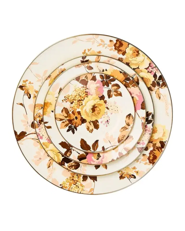 Wild Rose White Dinner Plate