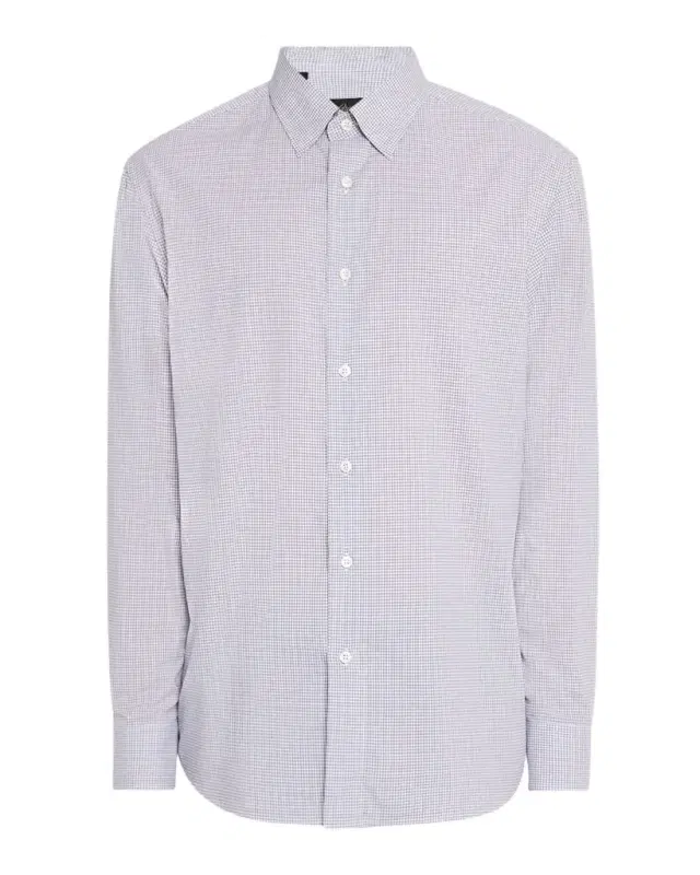 Brioni Men 's Cotton Micro-Check Sport Shirt