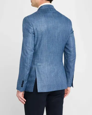 Emporio Armani Men's Bamboo Textured Grid Sport Coat | Thumbnail 3 Emporio Armani Men's Bamboo Textured Grid Sport Coat | Thumbnail 3