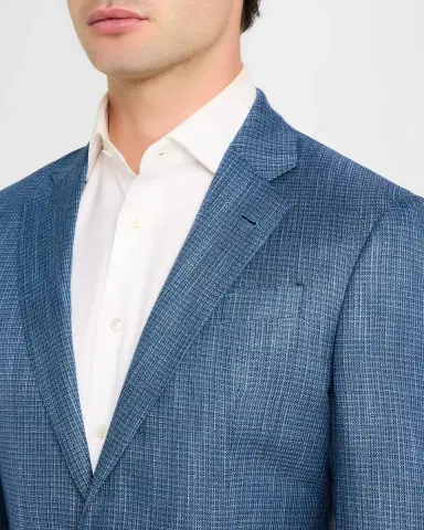 Emporio Armani Men's Bamboo Textured Grid Sport Coat | Thumbnail 5 Emporio Armani Men's Bamboo Textured Grid Sport Coat | Thumbnail 5
