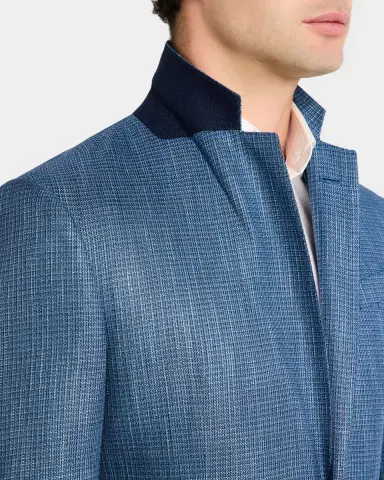 Emporio Armani Men's Bamboo Textured Grid Sport Coat | Thumbnail 7 Emporio Armani Men's Bamboo Textured Grid Sport Coat | Thumbnail 7