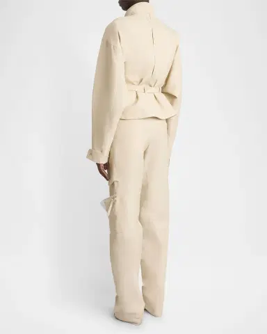 Jacquemus Ciro Belted Wool-Blend Jacket | Thumbnail 3