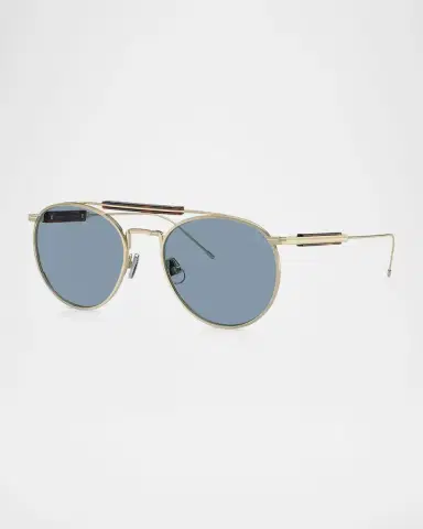 Brunello Cucinelli Men's BC2004ST Round Sunglasses | Thumbnail 3
