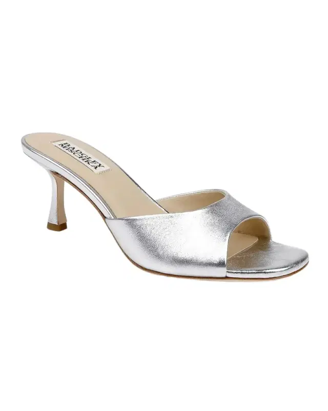 Draya Leather Kitten-Heel Mules
