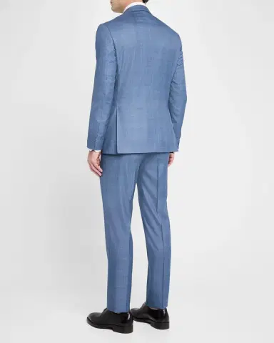 Canali Men 's Wool-Silk Windowpane Suit | Thumbnail 3 Canali Men 's Wool-Silk Windowpane Suit | Thumbnail 3