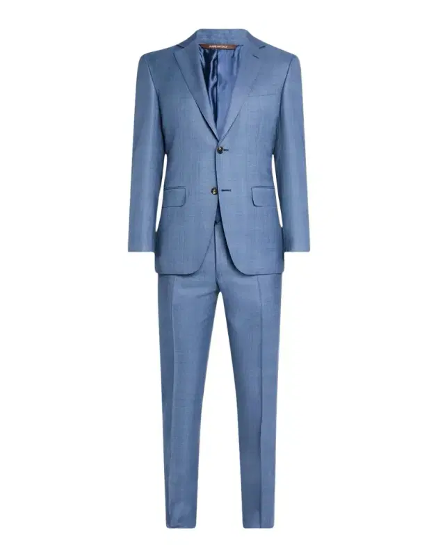 Men 's Wool-Silk Windowpane Suit