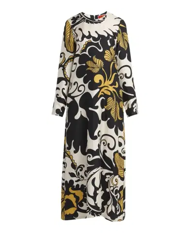 La DoubleJ Marea-Print Long-Sleeve Maxi Swing Dress | Thumbnail 1