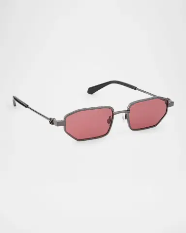 Off-White Men 's Loa Metal Rectangle Sunglasses | Thumbnail 3