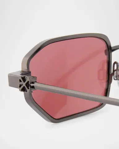Off-White Men 's Loa Metal Rectangle Sunglasses | Thumbnail 5