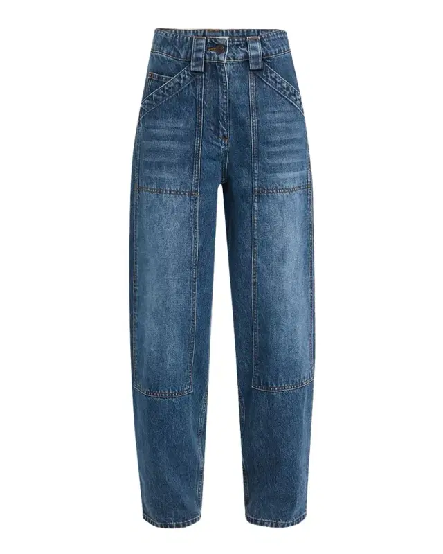 Co High-Rise Barrel-Leg Denim Pants