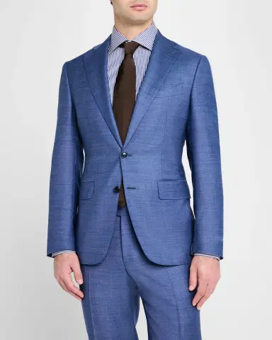 Canali Men's Textured Solid Suit | Thumbnail 4