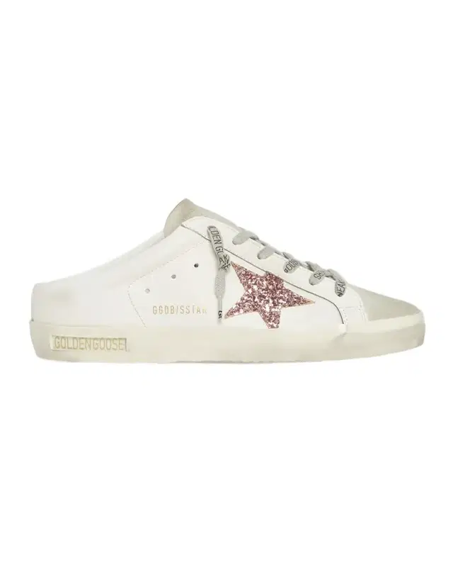 Mixed Leather Glitter Mule Sneakers