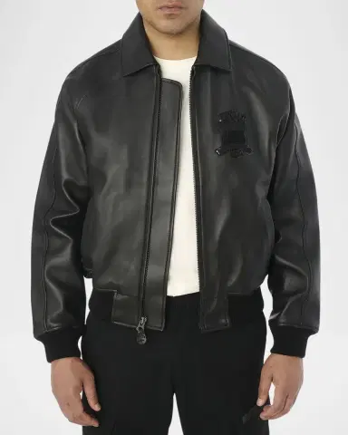 AVIREX Men's Icon Leather Bomber Jacket | Thumbnail 3
