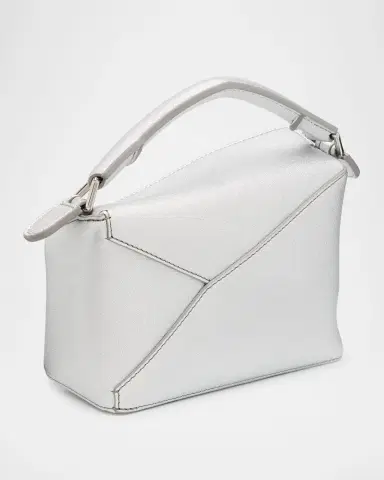 Loewe Puzzle Edge Mini Top-Handle Bag in Metallic Leather | Thumbnail 2 Loewe Puzzle Edge Mini Top-Handle Bag in Metallic Leather | Thumbnail 2