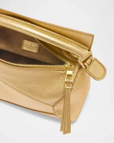 Loewe Puzzle Edge Mini Top-Handle Bag in Metallic Leather | Thumbnail 9 Loewe Puzzle Edge Mini Top-Handle Bag in Metallic Leather | Thumbnail 9