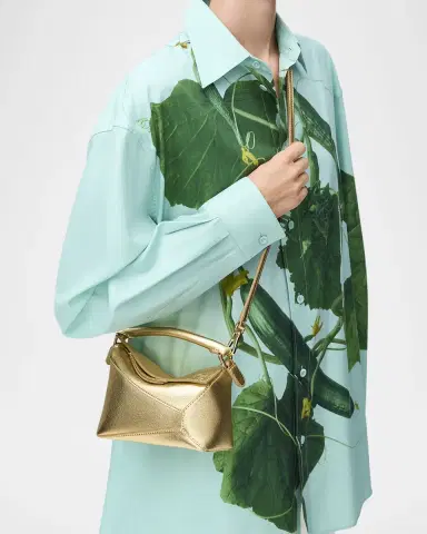 Loewe Puzzle Edge Mini Top-Handle Bag in Metallic Leather | Thumbnail 10 Loewe Puzzle Edge Mini Top-Handle Bag in Metallic Leather | Thumbnail 10