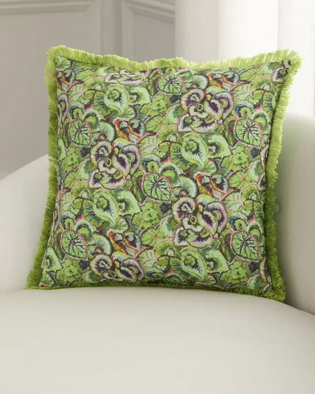 Leaf Glaze Decorative Pillow, 20" Square