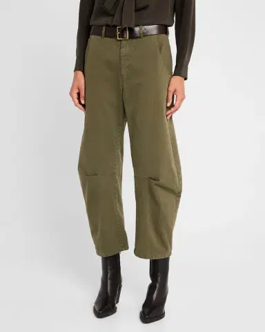 Nili Lotan Emerson Brushed Cotton Barrel-Leg Crop Pants | Thumbnail 4 Nili Lotan Emerson Brushed Cotton Barrel-Leg Crop Pants | Thumbnail 4