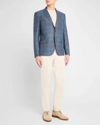 Emporio Armani Men's Oversized Plaid Sport Coat | Thumbnail 2