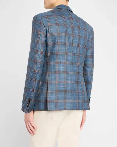 Emporio Armani Men's Oversized Plaid Sport Coat | Thumbnail 3