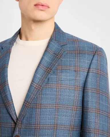 Emporio Armani Men's Oversized Plaid Sport Coat | Thumbnail 5