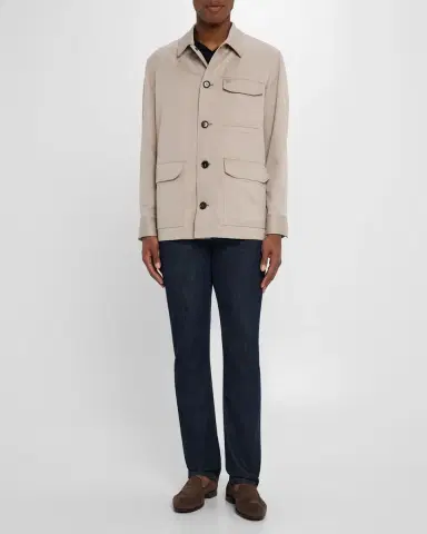 Brioni Men's Cotton and Wool Work Jacket | Thumbnail 2 Brioni Men's Cotton and Wool Work Jacket | Thumbnail 2