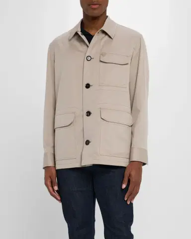 Brioni Men's Cotton and Wool Work Jacket | Thumbnail 4 Brioni Men's Cotton and Wool Work Jacket | Thumbnail 4