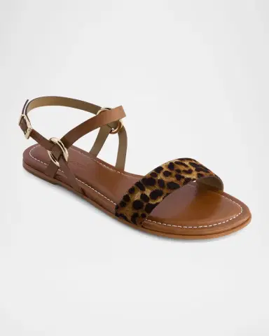 Bernardo Henre Leopard Flat Slingback Sandals | Thumbnail 2 Bernardo Henre Leopard Flat Slingback Sandals | Thumbnail 2