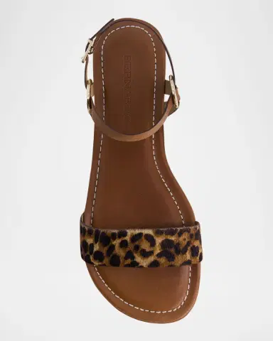 Bernardo Henre Leopard Flat Slingback Sandals | Thumbnail 3 Bernardo Henre Leopard Flat Slingback Sandals | Thumbnail 3