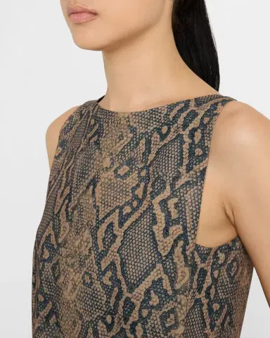 Emporio Armani Snakeskin Effect Sleeveless Mini Shift Dress | Thumbnail 5