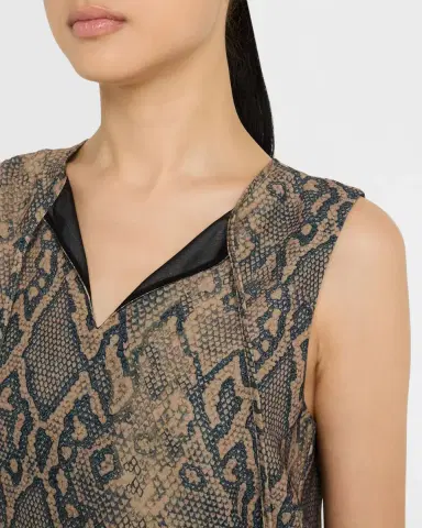Emporio Armani Split-Neck Tie Sleeveless Blouse | Thumbnail 5