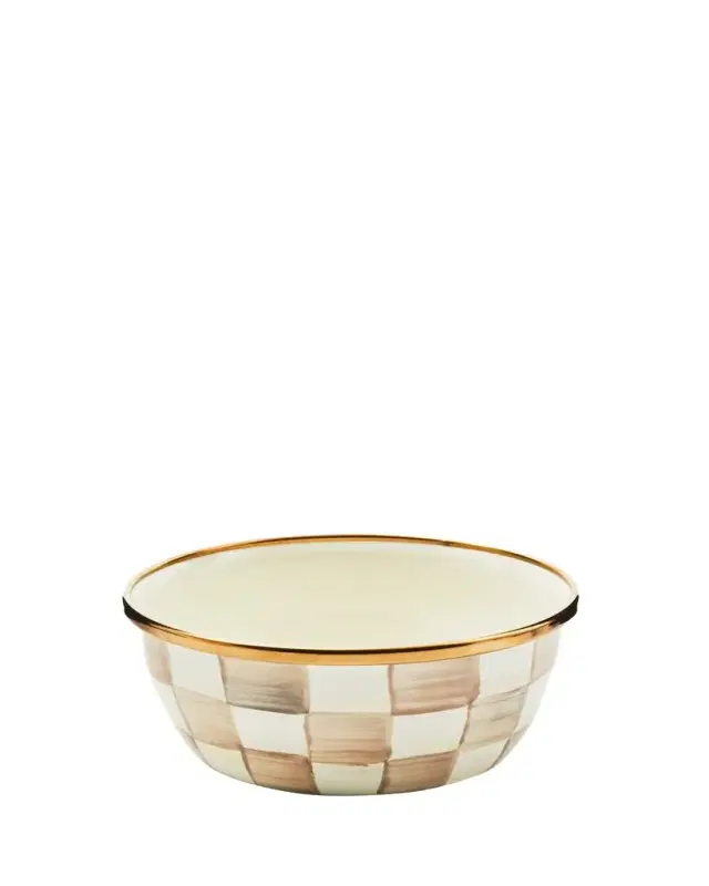 Mocha Check Pinch Bowl