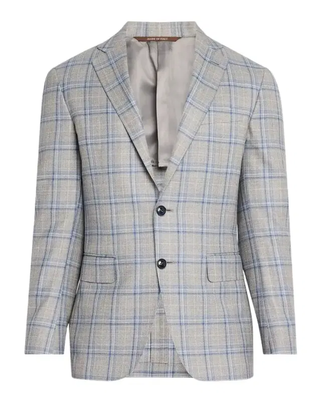 Men's Wool Plaid Sport Coat