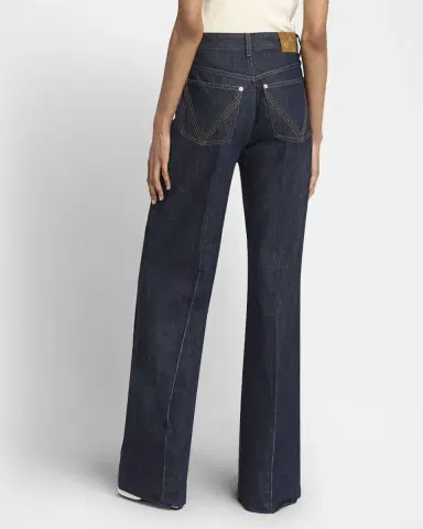 Bottega Veneta Indigo Soft Denim Wide-Leg Palazzo Jeans | Thumbnail 3