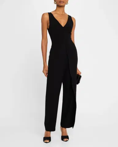 Emporio Armani Sleeveless V-Neck Jumpsuit | Thumbnail 2 Emporio Armani Sleeveless V-Neck Jumpsuit | Thumbnail 2